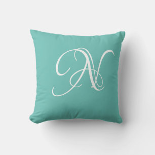 Initial Custom Letter N Monogram Kissen