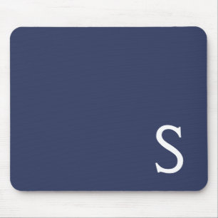 Initial Custom Navy Minimalistisch Retro Monogram Mousepad