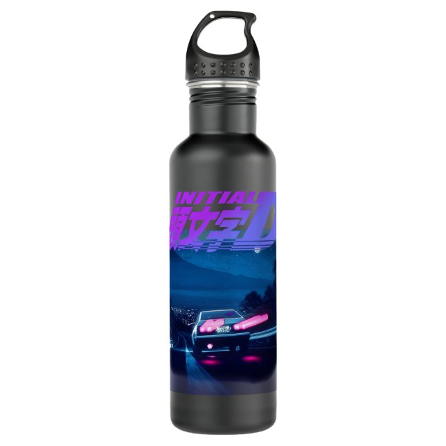 Initial D Neon AE86 Classic Edelstahlflasche (Vorderseite)