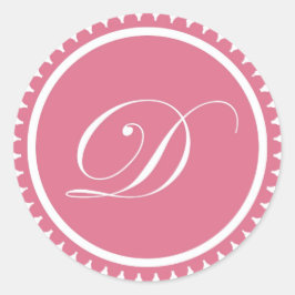 Initial-D-Prinzessin-Monogramm-Siegel-Gastgeschenk Runder Aufkleber