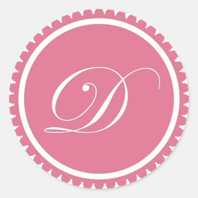 Initial-D-Prinzessin-Monogramm-Siegel-Gastgeschenk Runder Aufkleber (Vorderseite)