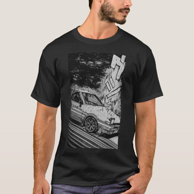 Initial D Toyota AE86 Drifting Premium T - Shirt (Vorderseite)