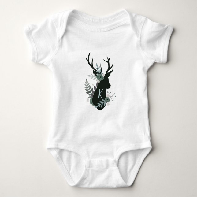 Initial der blauen Bläschen-Bläschen-Monogramm Baby Strampler (Vorderseite)