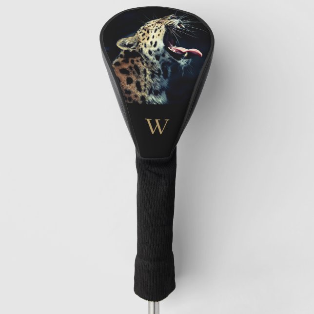 Initial des gefährdeten Amur Leopard-Fotos Golf Headcover (Vorderseite)