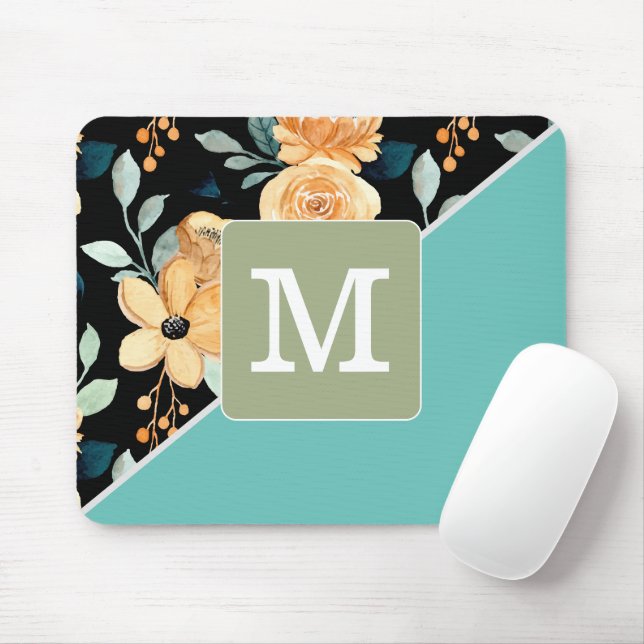 Initial Elegante Kombination Muster und farbblau Mousepad (Mit Mouse)