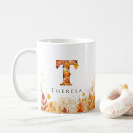 Initial Fall Foliage Letter T Kaffeetasse