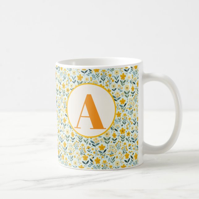  Initial Floral  Mugs Kaffeetasse (Rechts)