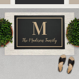 Initial für das elegante Black Tan Custom Monogram Fußmatte
