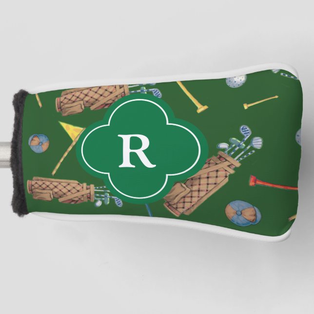 Initial für das Monogramm der Sportgrün-Golf-Ausrü Golf Headcover (Vorderseite)