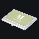 Initial für das Sage Green Modern Minimal Monogram Visitenkarten Dose<br><div class="desc">Sage Green Modern Minimal Monogram Initial Name Business Card Case mit Buchstaben und Namen der Wahl.</div>