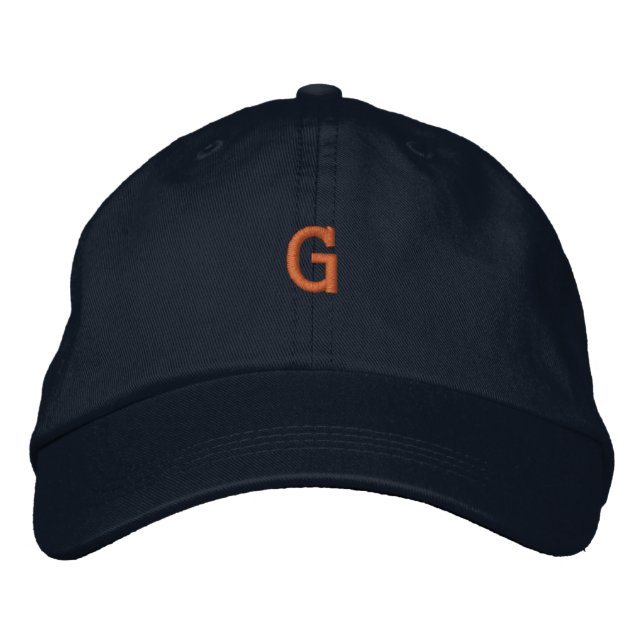 Initial G -Letter-Monogramm-Handsome-Hat Bestickte Baseballkappe (Vorderseite)