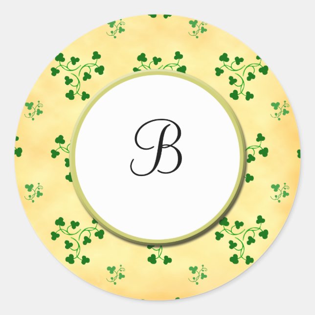 Initial Green Kleeblatts Circle Aufkleber (Vorderseite)