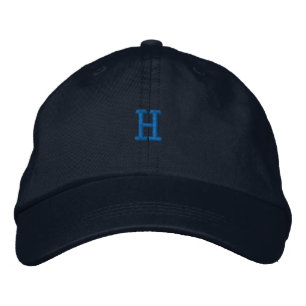 Initial H - Letter Character Monogram Handsome-Hat Bestickte Baseballkappe