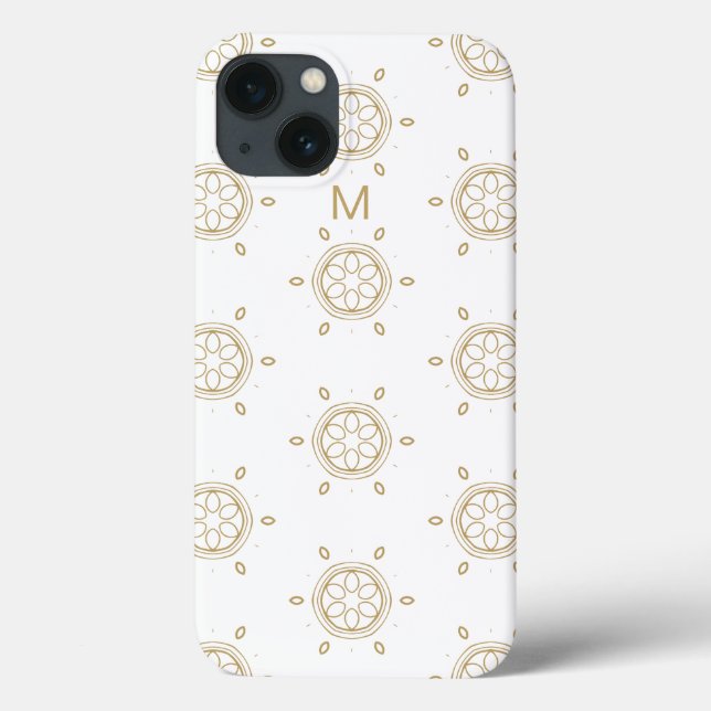 Initial hinzufügen | Geometrisches Muster aus Gold Case-Mate iPhone Hülle (Rückseite)