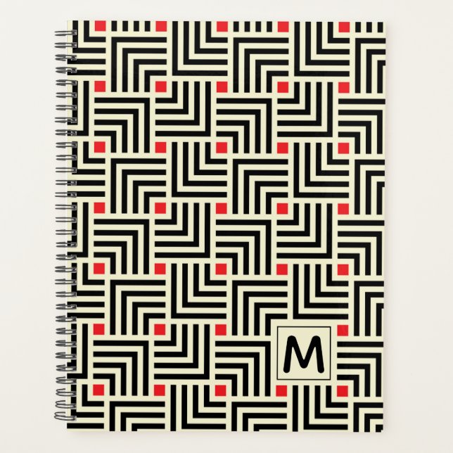 Initial hinzufügen | Muster geometrischer Linien Planer (Vorderseite)