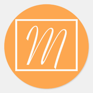 Initial-Hochzeitslabel für benutzerdefinierte Oran Runder Aufkleber