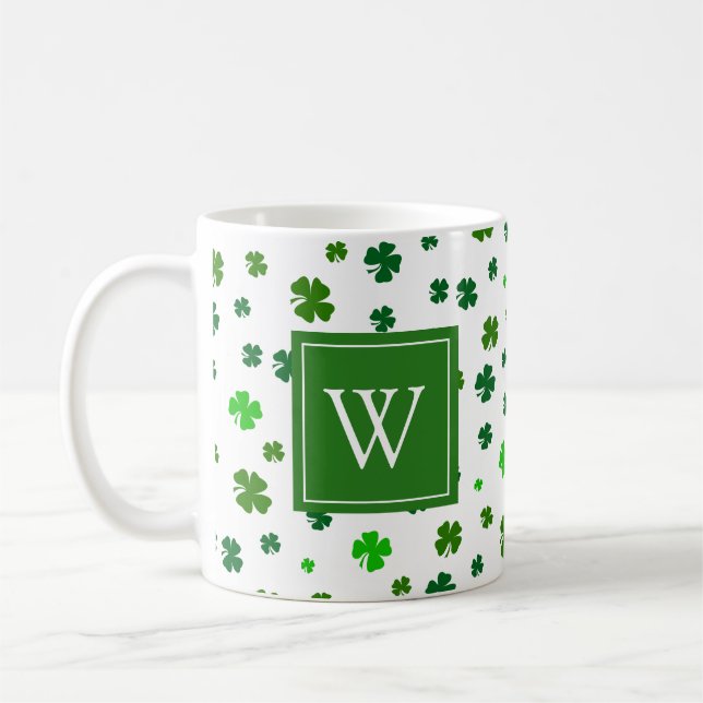 Initial Irish Kleeblatt Monogram Coffee Tasse (Links)