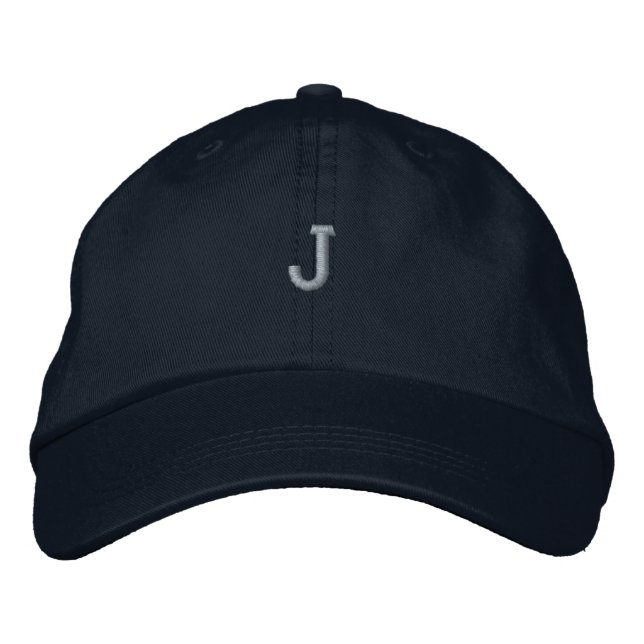 Initial J - Letter Monogram Stoff Wool-Hat Cool Bestickte Baseballkappe (Vorderseite)