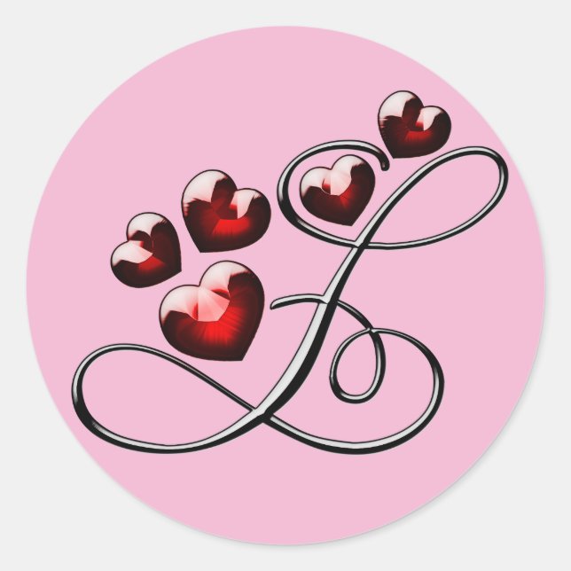 Initial-L-Aufkleber in Monogramm Runder Aufkleber (Vorderseite)