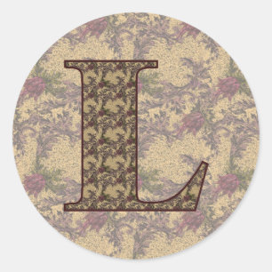 Initial-L-Elegant Runder Aufkleber