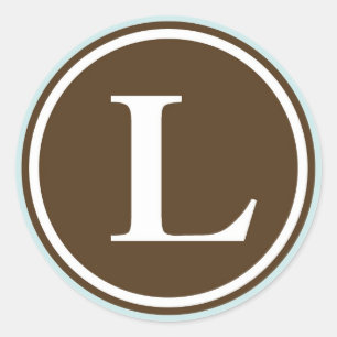 Initial-L-Monogramm-Siegel-Gastgeschenk Runder Aufkleber