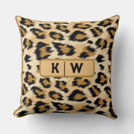 Initial Leopard Skin Print Monogram | Kissen