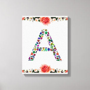 Initial Letter A, Monogram Modern Stylish Trendy Leinwanddruck