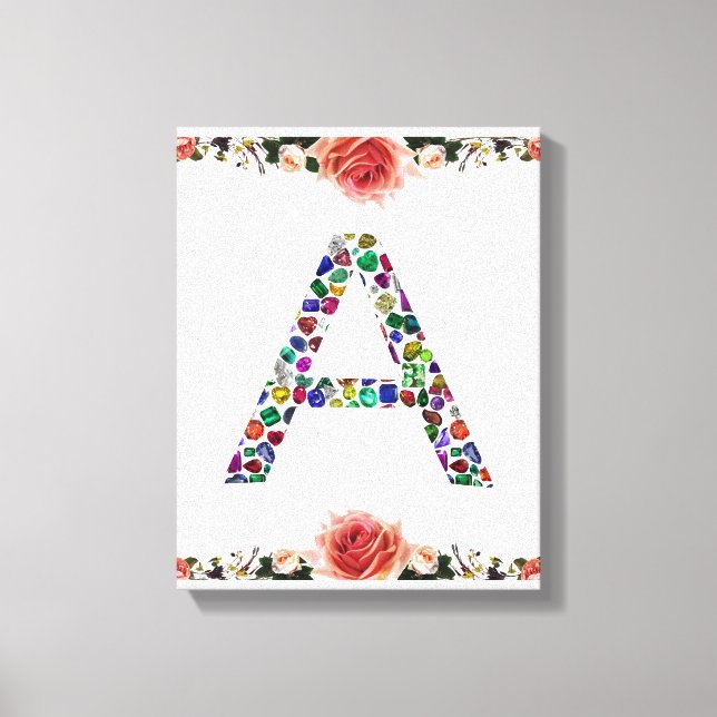Initial Letter A, Monogram Modern Stylish Trendy Leinwanddruck (Vorderseite)