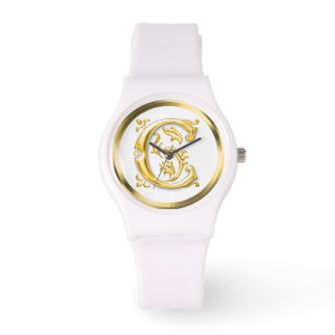 Initial Letter C Stilvoll Girly Designer Armbanduhr