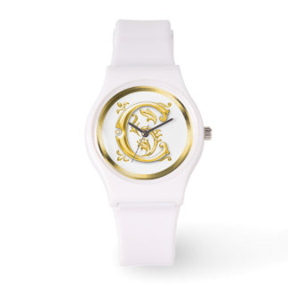 Initial Letter C Stilvoll Girly Designer Armbanduhr