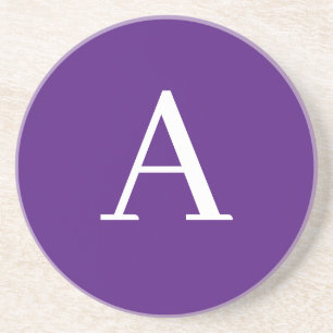 Initial Letter Monogram Modern Style Lila Getränkeuntersetzer
