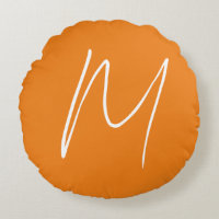 Initial Letter Monogram Modern Style Orange White