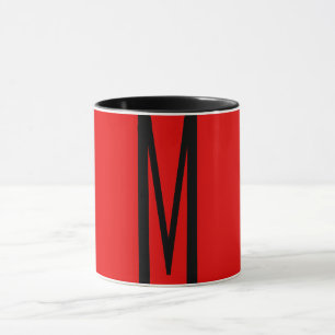 Initial Letter Monogram Modern Style Red Black Tasse