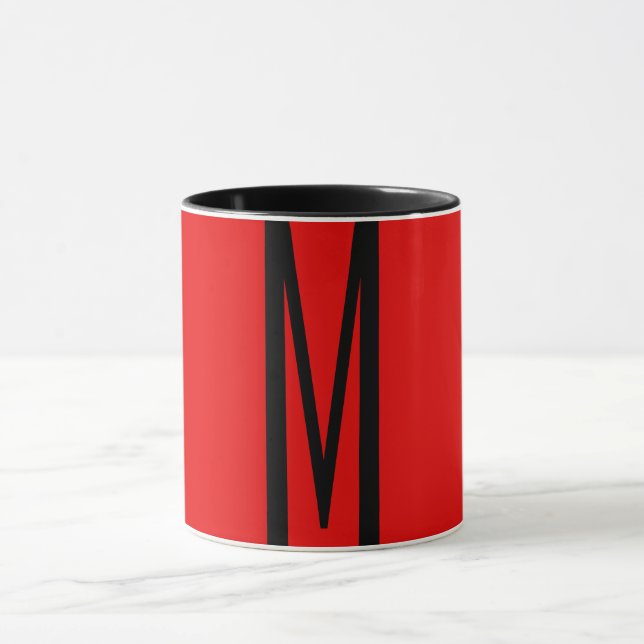 Initial Letter Monogram Modern Style Red Black Tasse (Zentrum)