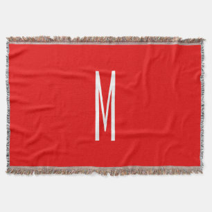 Initial Letter Monogram Modern Style Red White Decke