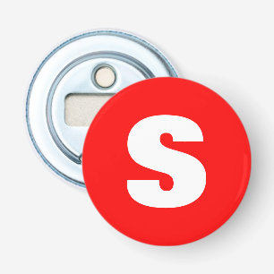 Initial Letter Monogram Modern Style Red White Flaschenöffner