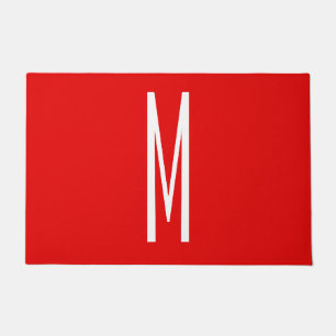 Initial Letter Monogram Modern Style Red White Fußmatte