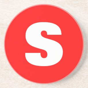 Initial Letter Monogram Modern Style Red White Getränkeuntersetzer