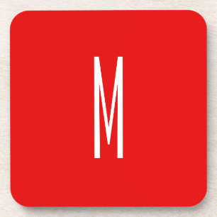Initial Letter Monogram Modern Style Red White Getränkeuntersetzer