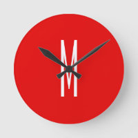 Initial Letter Monogram Modern Style Red White