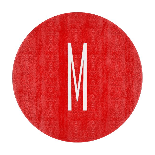 Initial Letter Monogram Modern Style Red White Schneidebrett (Vorderseite)