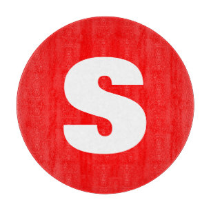 Initial Letter Monogram Modern Style Red White Schneidebrett