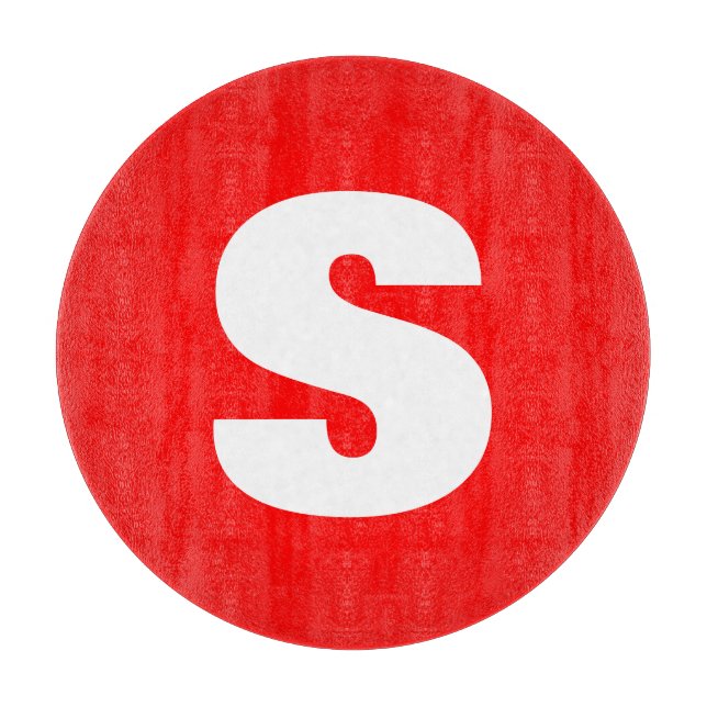 Initial Letter Monogram Modern Style Red White Schneidebrett (Vorderseite)