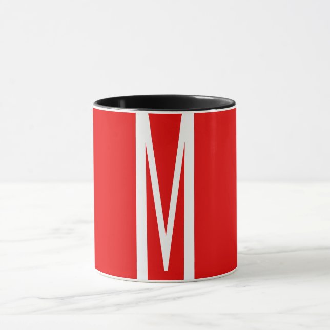 Initial Letter Monogram Modern Style Red White Tasse (Zentrum)