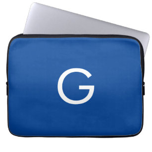 Initial Letter Monogram Modern Stylish Blue Laptopschutzhülle