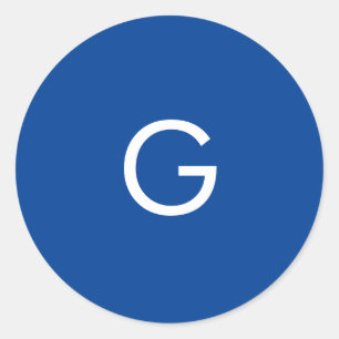 Initial Letter Monogram Modern Stylish Blue Runder Aufkleber