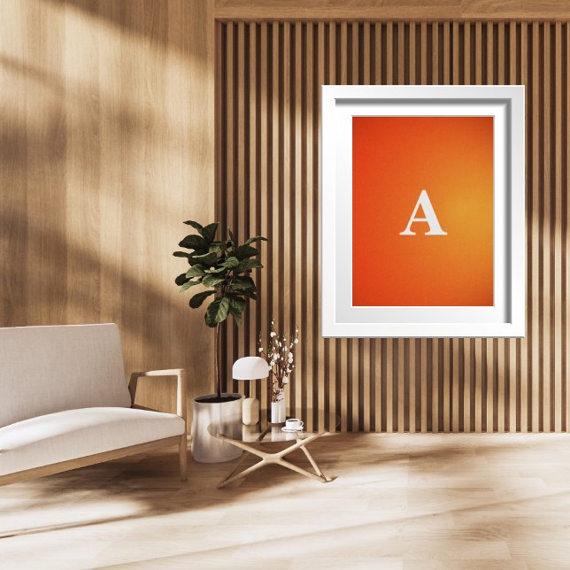 Initial Letter Monogram Modern Stylish Orange Sun Poster (Von Creator hochgeladen)