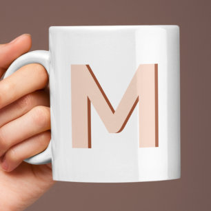 Initial Letter Monogram Modern Stylish Peach Kaffeetasse