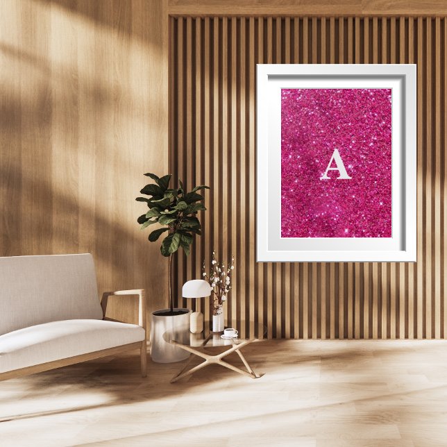 Initial Letter Monogram Modern Stylish Pink Poster (Von Creator hochgeladen)