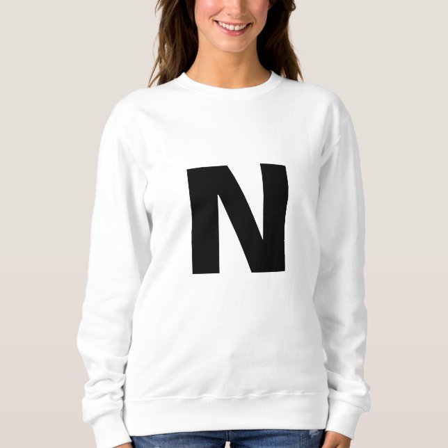 Initial Letter Monogram Modern Stylish Trendy Sweatshirt (Vorderseite)